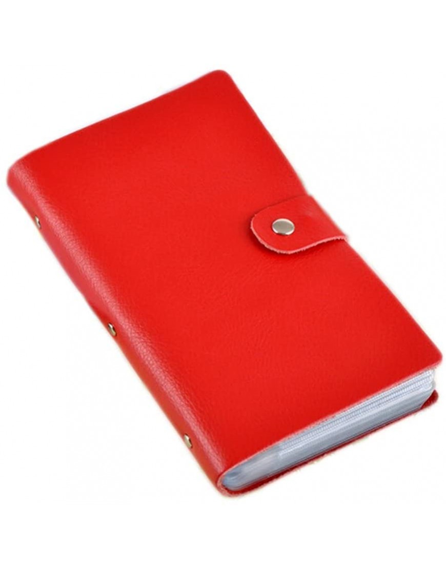 Boshiho Kreditkartenetui aus Leder für Visitenkarten Buch-Stil 90 Stück Rot - BQIQPMEK