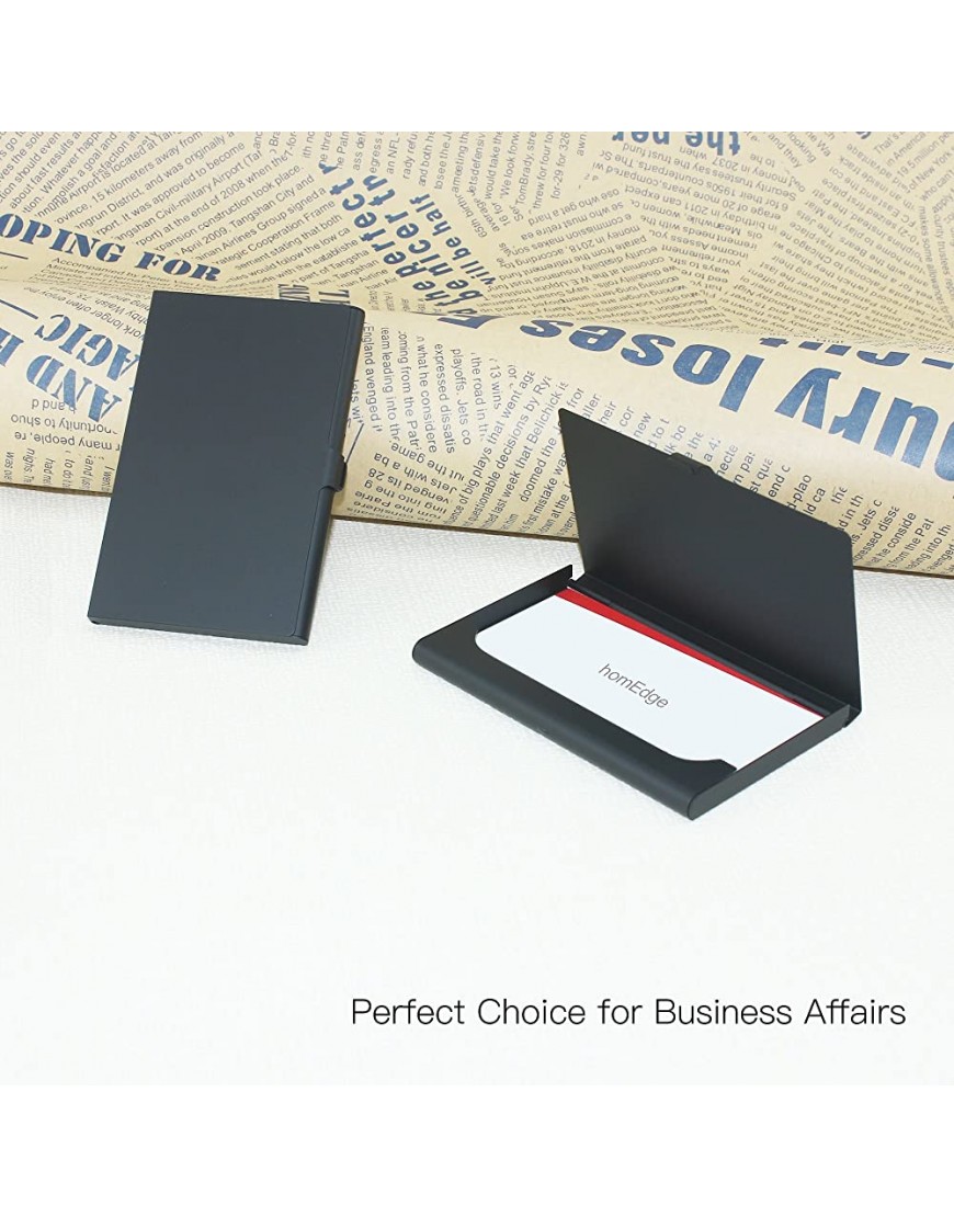 homEdge Superleichter Visitenkartenhalter aus Aluminium schlanke professionelle 3-Packs-Kartenhülle für Reisen und Business Schwarz - BXRTJA46