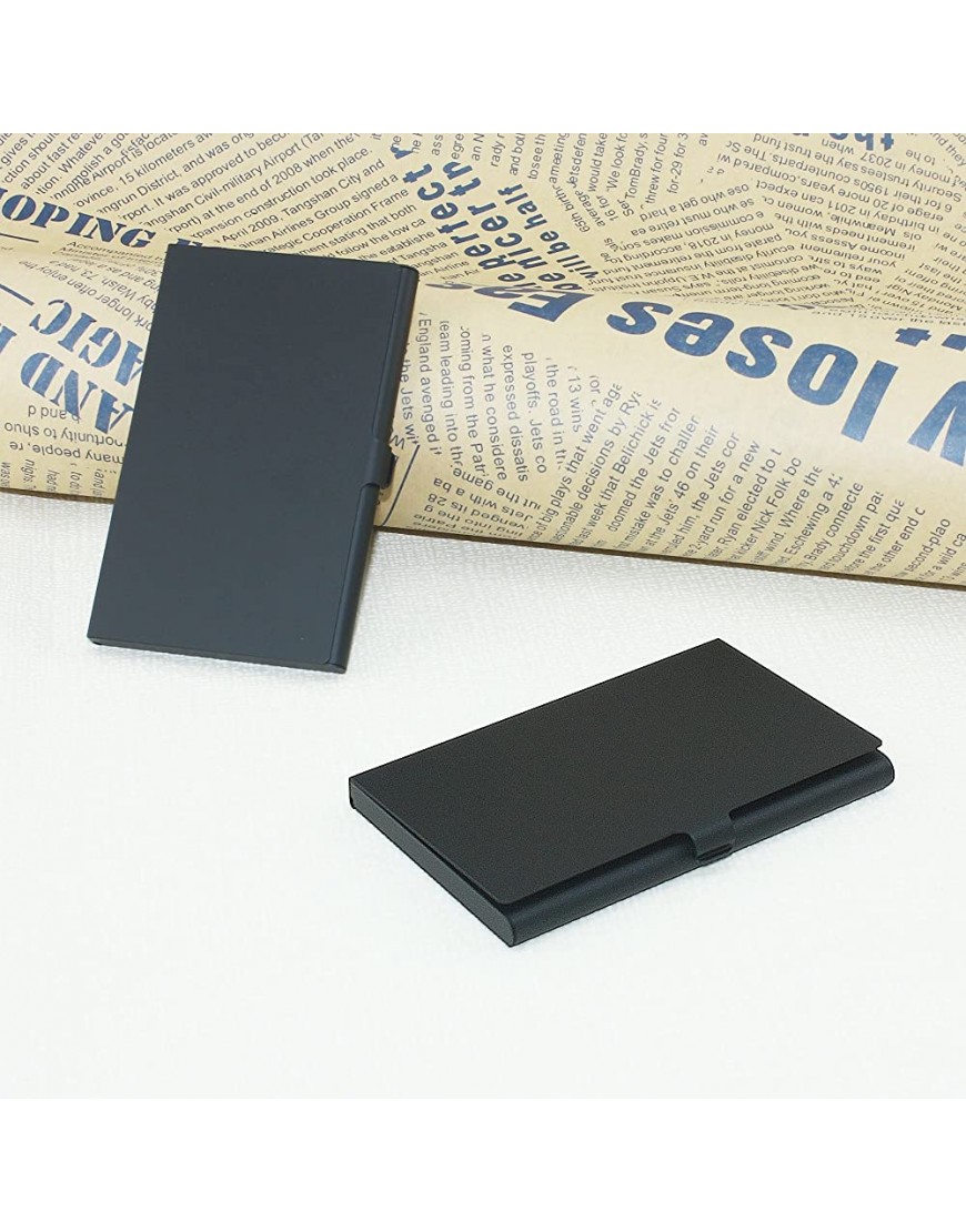 homEdge Superleichter Visitenkartenhalter aus Aluminium schlanke professionelle 3-Packs-Kartenhülle für Reisen und Business Schwarz - BXRTJA46