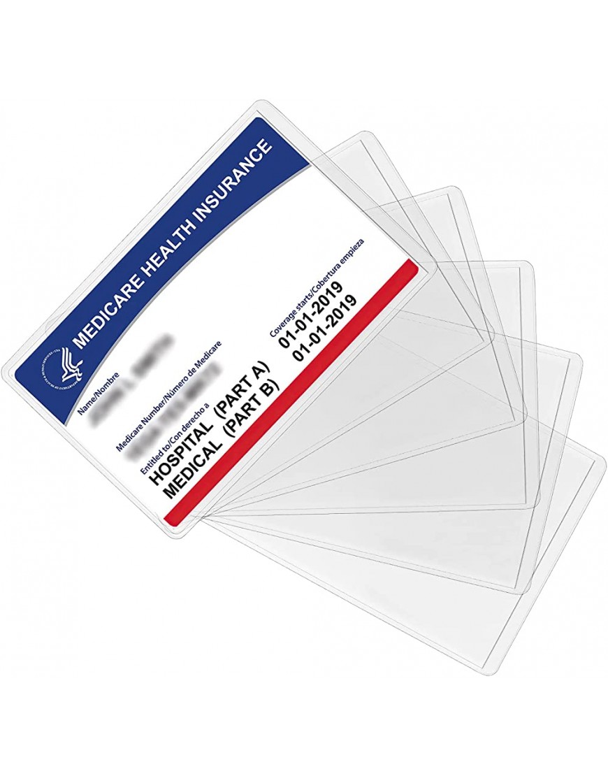 Medicare Karten-Schutzhüllen 12 mm transparent PVC weich wasserfest für Medicare-Karten Kreditkarten Visitenkarten strapazierfähige Kartenhüllen - BKBWJ9W1