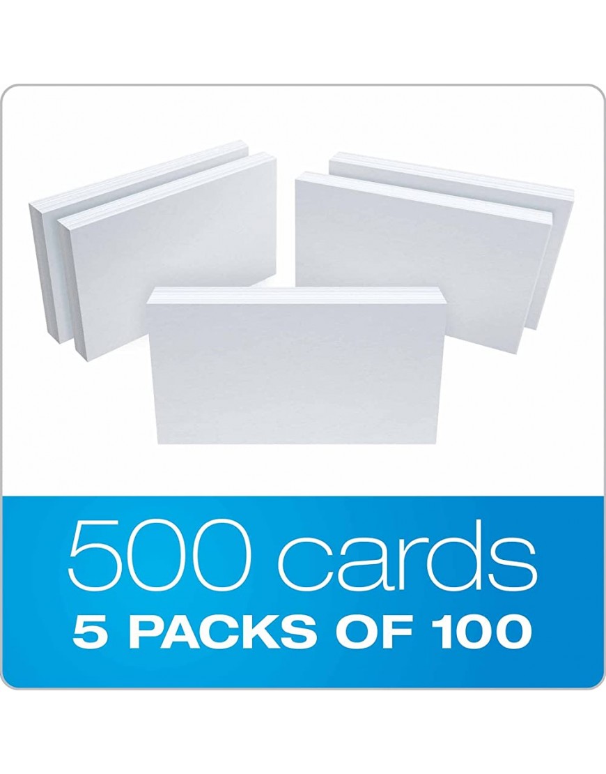 Oxford Blank Index Cards 5 x 8 White 500 Cards 5 Packs of 100 50 - BHJUD1DM