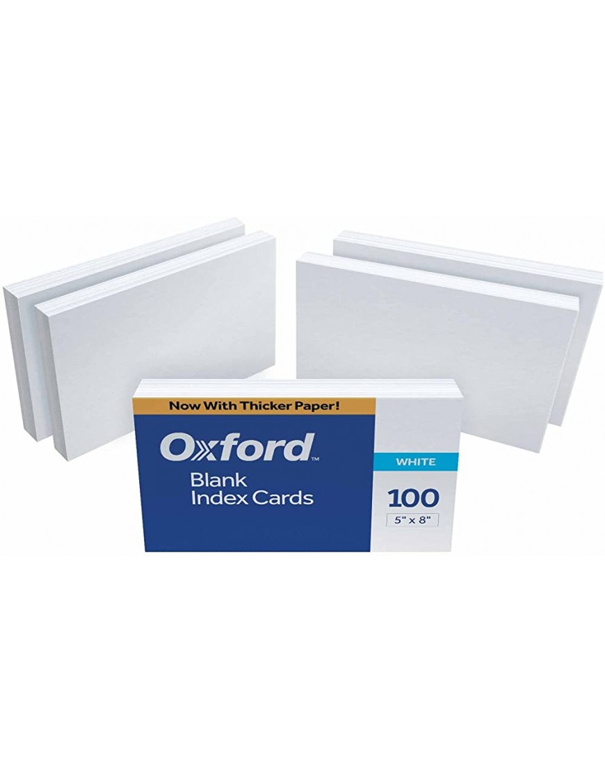 Oxford Blank Index Cards 5" x 8" White 500 Cards 5 Packs of 100 50 - BHJUD1DM