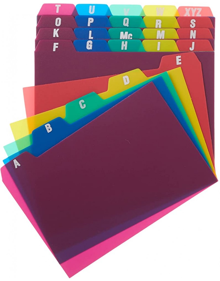 Oxford Poly Karteikartenführer alphabetisch A-Z verschiedene Farben 10,2 x 15,2 cm 25 Hilfsmittel pro Set 73154 - BWZVDH18