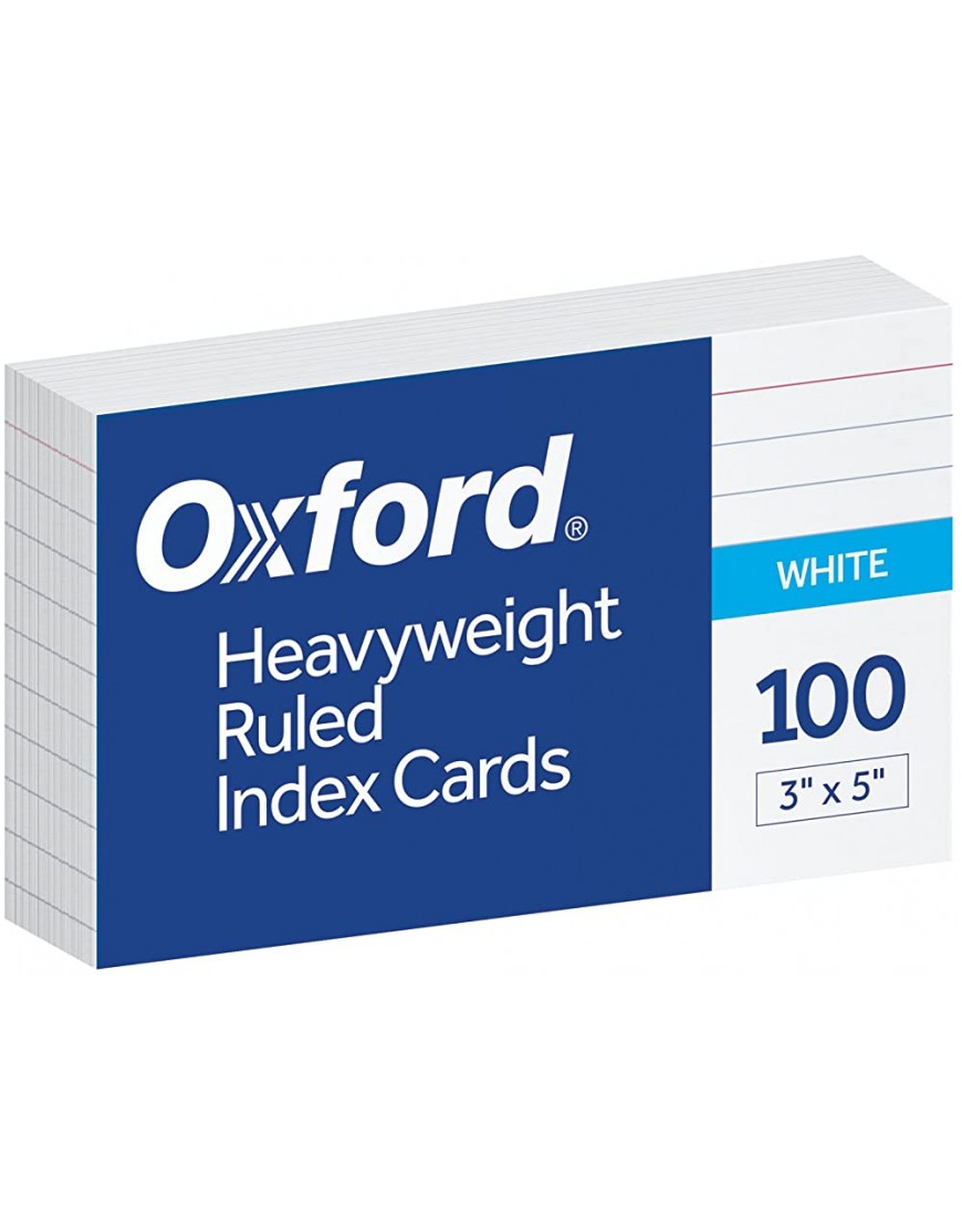Oxford Schwere linierte Karteikarten 7,6 x 12,7 cm Weiß 100 Stück pro Packung 63500 - BRBCOA8K