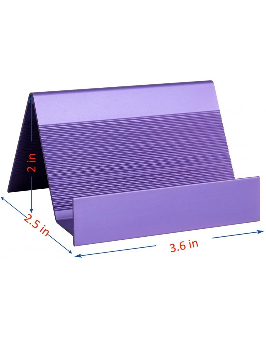 Visitenkartenhalter aus Aluminium für Visitenkarten Schreibtisch-Organizer High-End neue Serie violettblau 2 Stück - BCGFS477