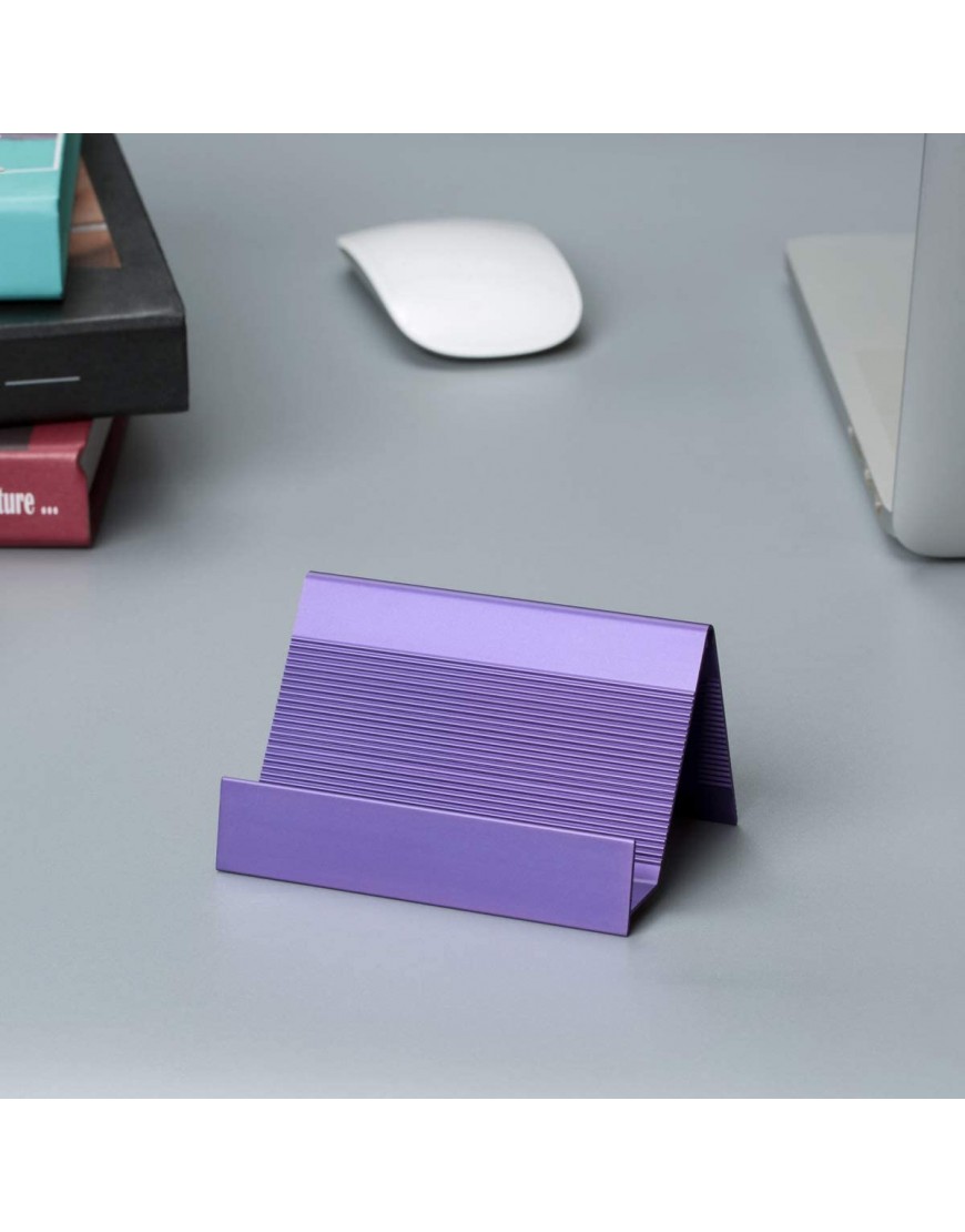 Visitenkartenhalter aus Aluminium für Visitenkarten Schreibtisch-Organizer High-End neue Serie violettblau 2 Stück - BCGFS477