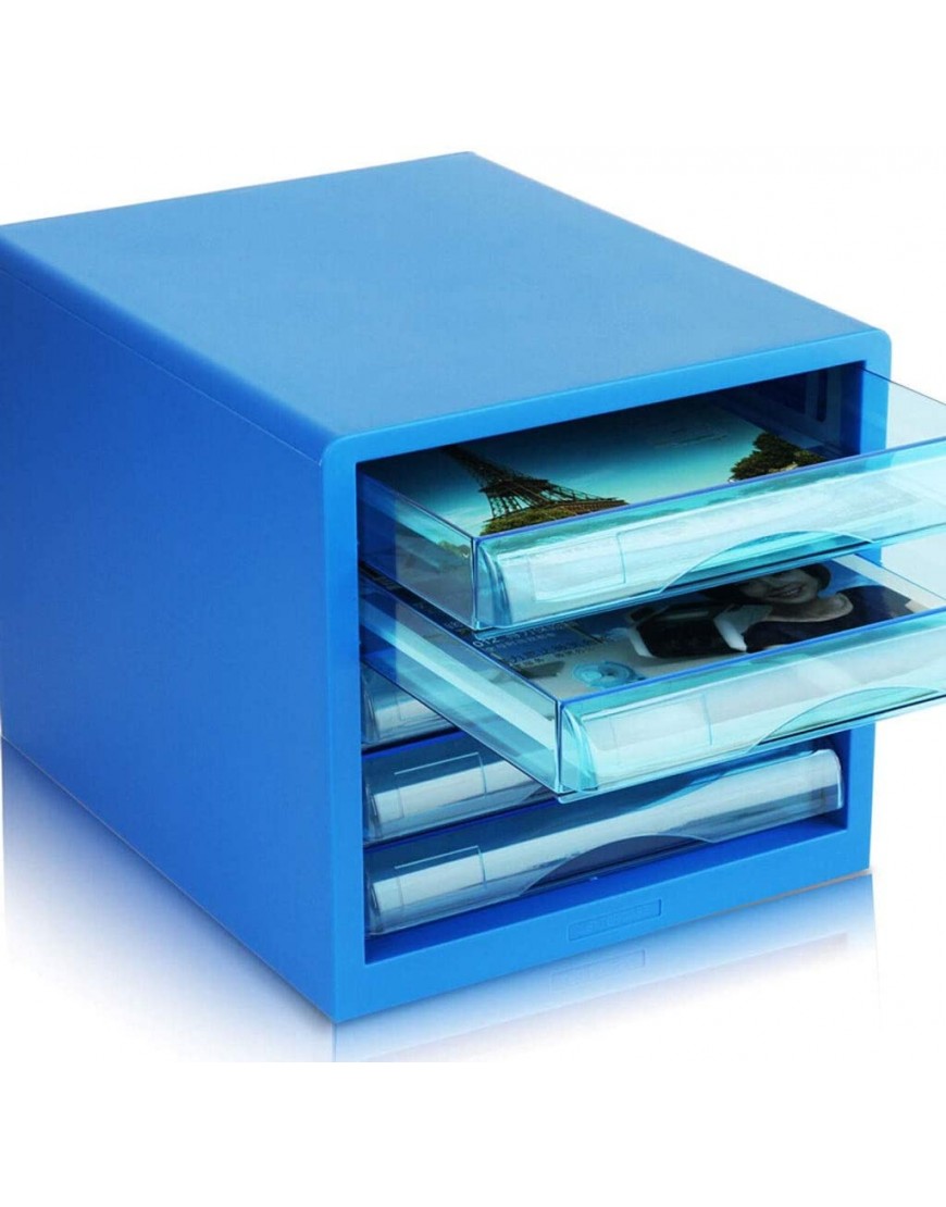 Ablageboxen Datei-Halterung mit Schloss Multifunktionale Desktop-Datei-Kabinett-Fach-Akten-Halter-Qualitäts-Business-Bürobedarf Weiß Blau File Sorter Ablagesystem für den Schreibtisch - BBVRAKH4