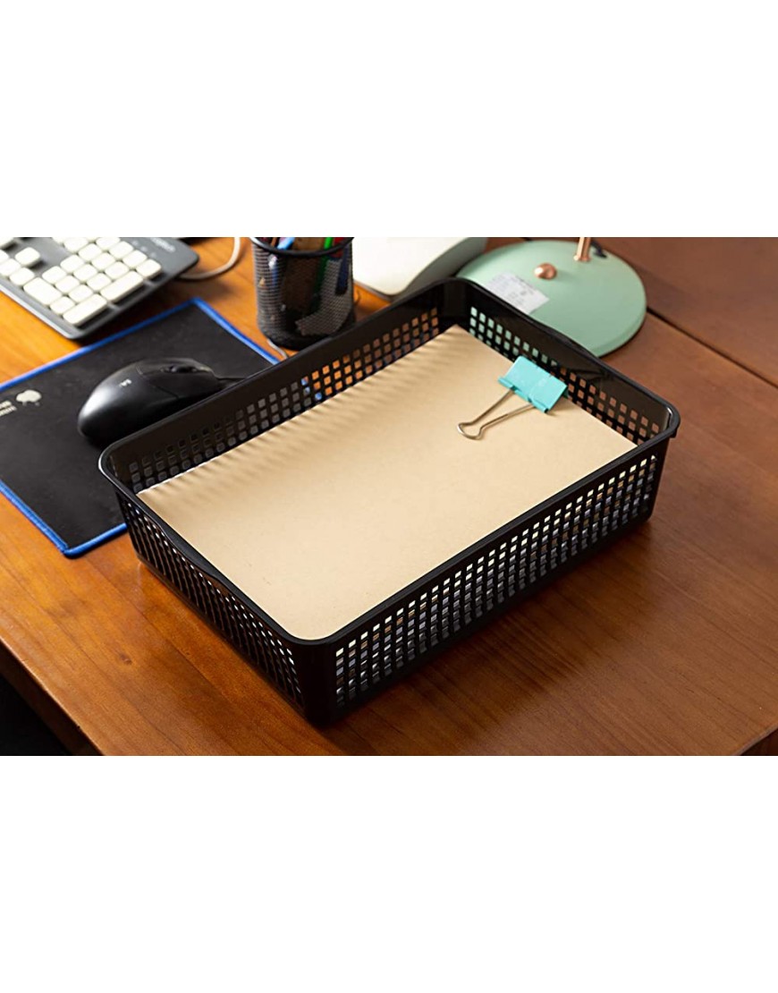 Aebeky Papier-Ablagen in A4-Größe Kunststoff Schreibtisch-Ordner Körbe 6 Stück schwarz - BDQHSANB