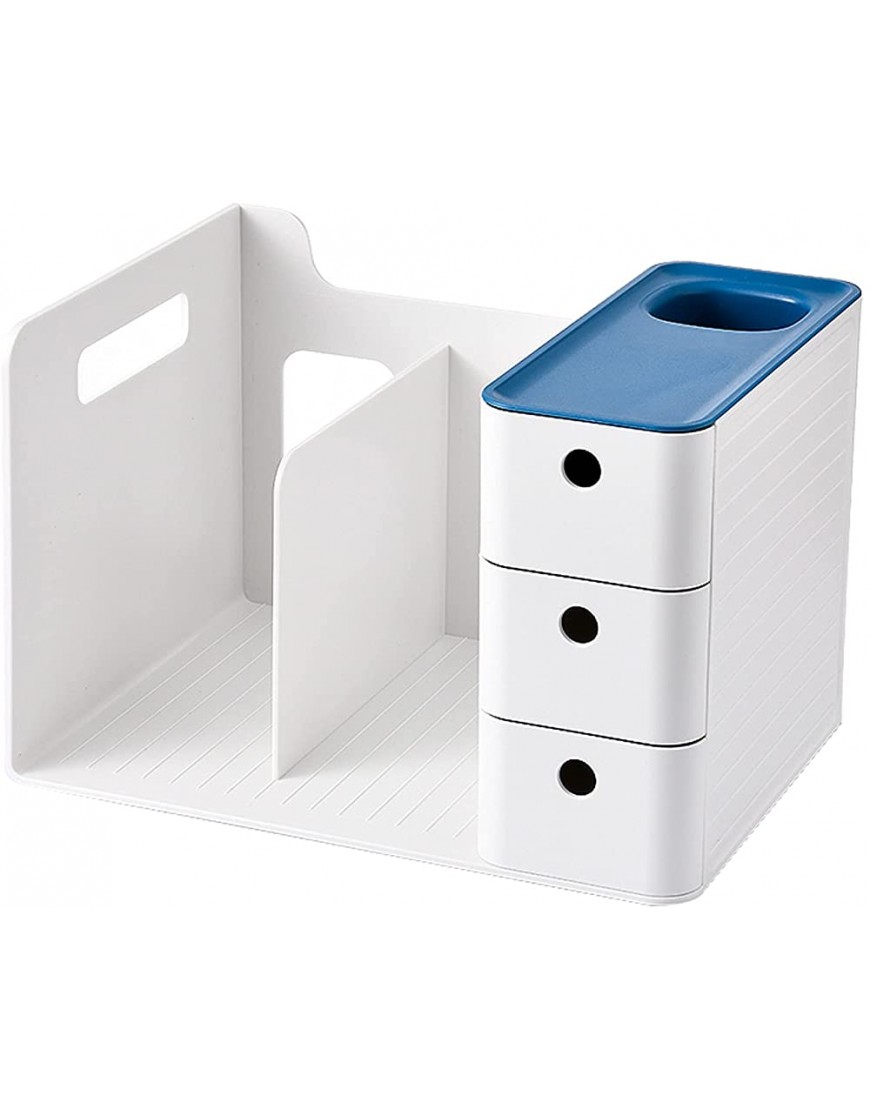 Aufbewahrungskiste Kunststoff-Speicher-Schublade Set Office Tischtisch-Organizer Mini-Schreibtisch-Speicherorganisator für Dateien Bleistifte und Bürobedarf Faltbare Aufbewahrungsbox  Color : Blue  - BAAMFQHA
