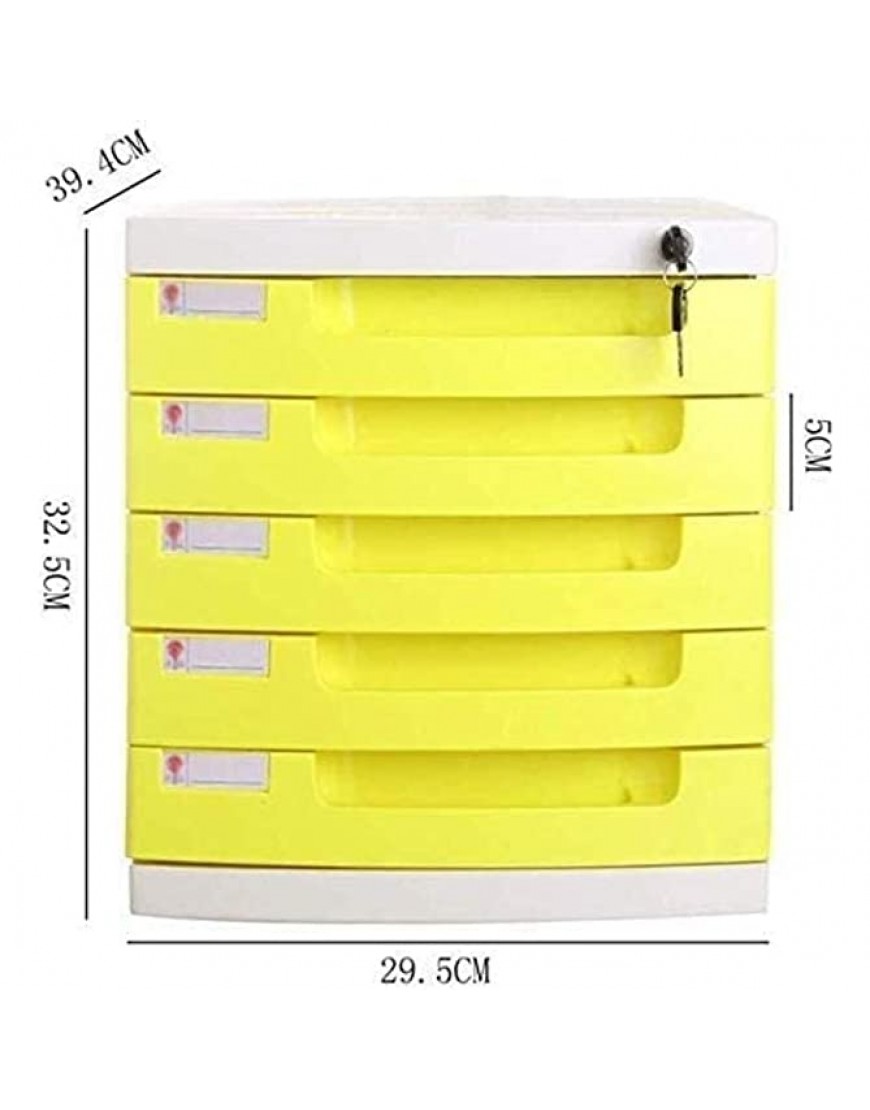 FEIXIANGLIU Schreibtischlampe File Cabinet Abschlussbare Speicherschrankablagerungskabinett-Desktop-Multi-Layer-Schublade Bürobedarf Kunststoff-Datei-Box 5-Layer Color : B1 - BREXGEAQ
