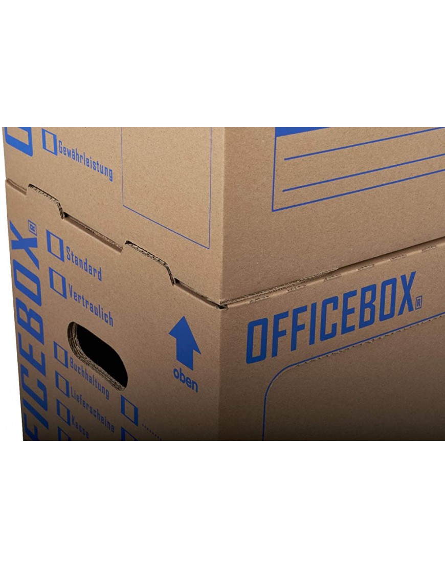 KK Verpackungen® Ordnerkarton Officebox | 40 Stück Stabile Archivbox mit Sichtfenster für bis zu 6 Ordner | Stapelbare Archivkartons mit Ankreuz- & Beschriftungsfeldern in Braun - BNRKSEK6