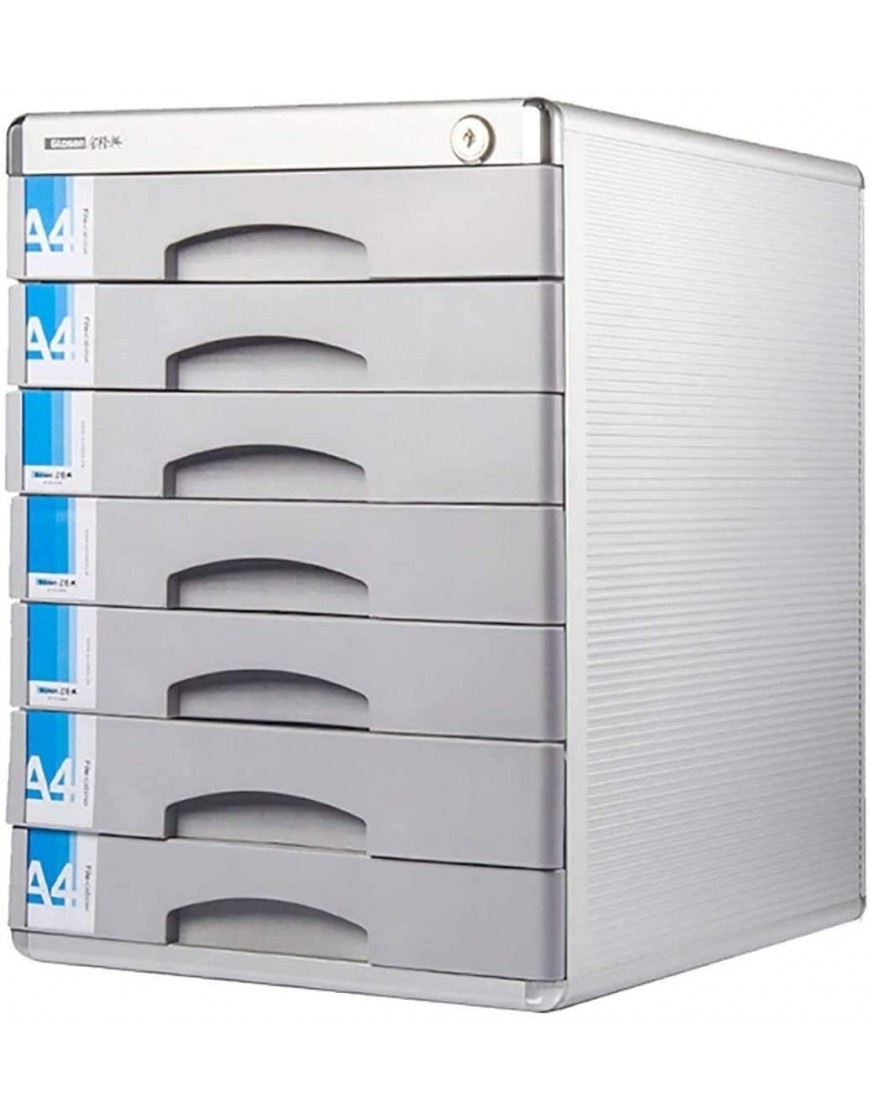 LQ Flacher Dateischrank Lagerung Desktop-Schubladenkabinett 3 5 7 Tier-Aluminiumlegierungs-Datei-Kabinett Bürobedarf mit Lock Mappe Size : 7 layers - BAQEI43K
