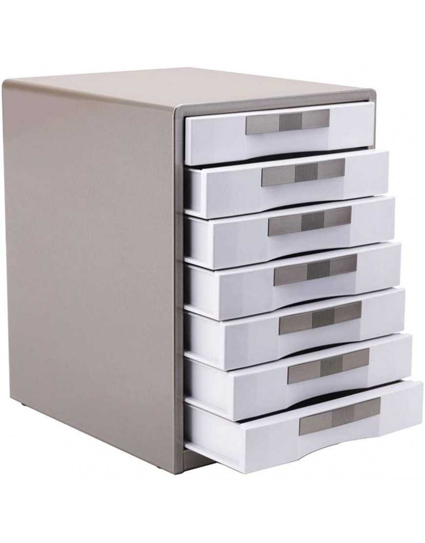 Schubladentyp Datenschrank mit Lock mit 7 geschlossenen Schubladen Multifunktions Desktop-Bürobedarf-Speicher-Organisator-Kasten 30x35x41cm Color : Brown - BLGRNMMM