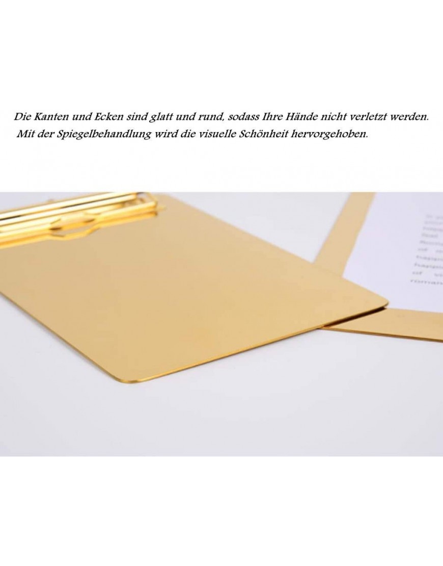 JUNGEN Klemmbrett Clipboard 6 Stück Gold Metall Ordner Brett Verdickung für Klassenzimmer und Bürobedarf 22.5 * 31cm - BLHKXB5Q