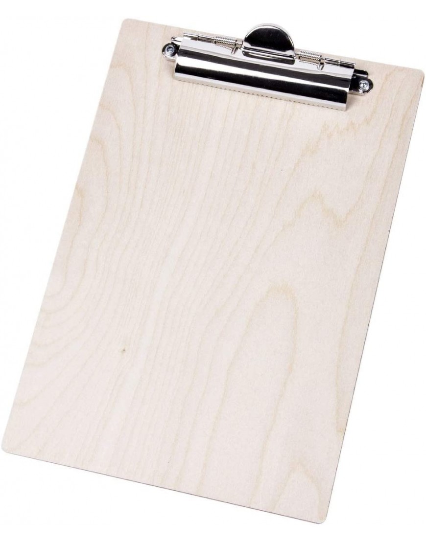 Klemmbrett Holz DIN A5 Edelstahl Klemme Clipboard Schreibunterlage Schreibplatte - BRKCRQ7A