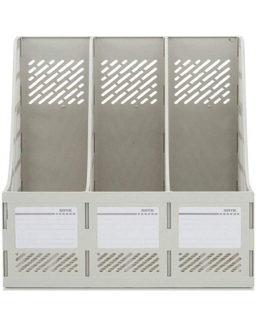 ASKLKD Magazine Plastic Desk File Organizer Datei-Zahnstangen-Halter Ordner 3 Compartments Desktop-Frames Datei Divider Document Cabinet Rack-Anzeige und Speicher-Organisator for A4 Hebelordner - BSSAD568
