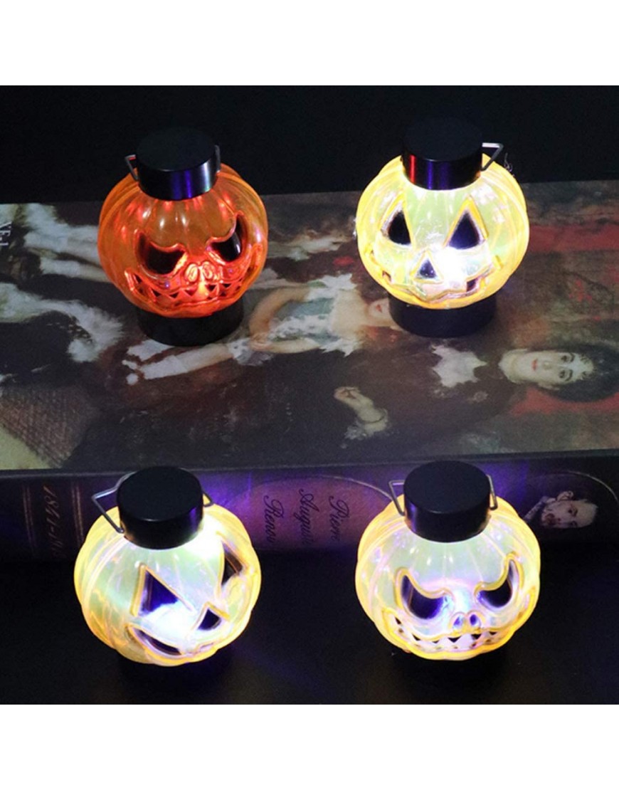 NUOBESTY 4 Stück Halloween Kürbis Licht LED Elektrische Buchse O Laterne Handleuchten für Bar Hausgarten Zufälliger Stil - BSGSPQ9N