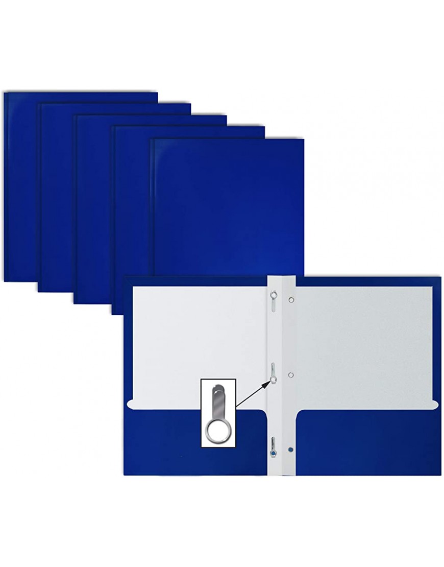 Better Office Products Papiermappe 2 Taschen glänzend Blau mit 3 Metallklammern 25 Stück - BFOIMHHJ