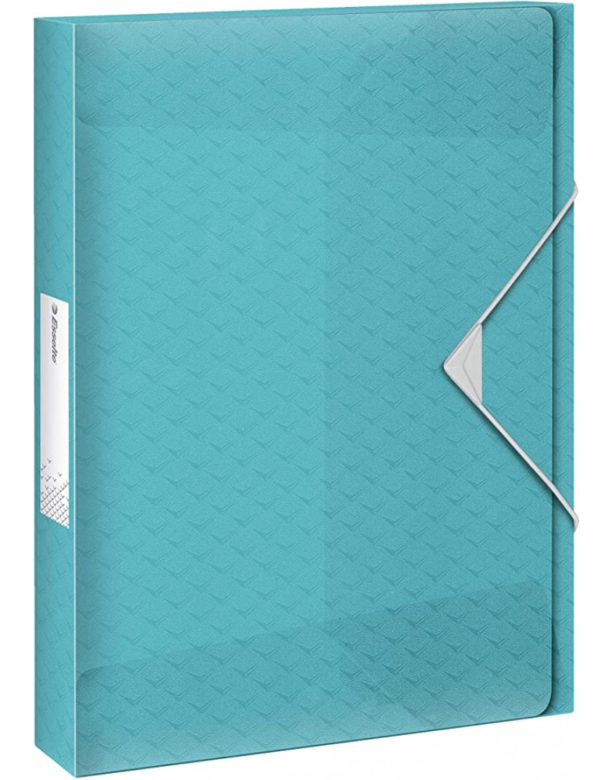 Esselte A4-Ablagebox fasst 350 Blatt 40 mm Rückenbreite transparente Dokumentenaufbewahrungs-Organisationsmappe zur Schreibtischorganisation Colour'Breeze Serie Blau 626264 - BXOWT2N4