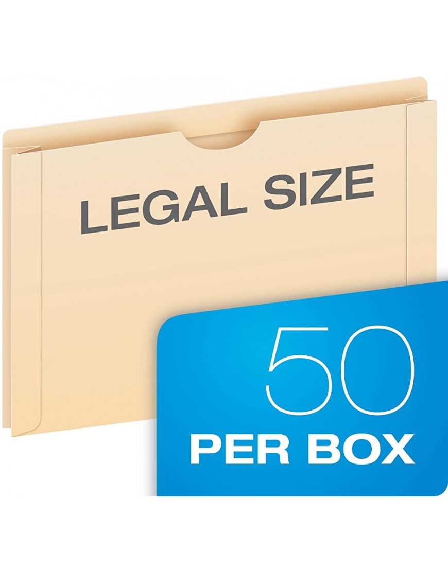 Pendaflex Dokumentenhüllen Legal Size Manila 5,1 cm Erweiterung verstärkte geradlinige Tabs mit Daumenschnitt 50 pro Box 23200EE - BXDJZEKV