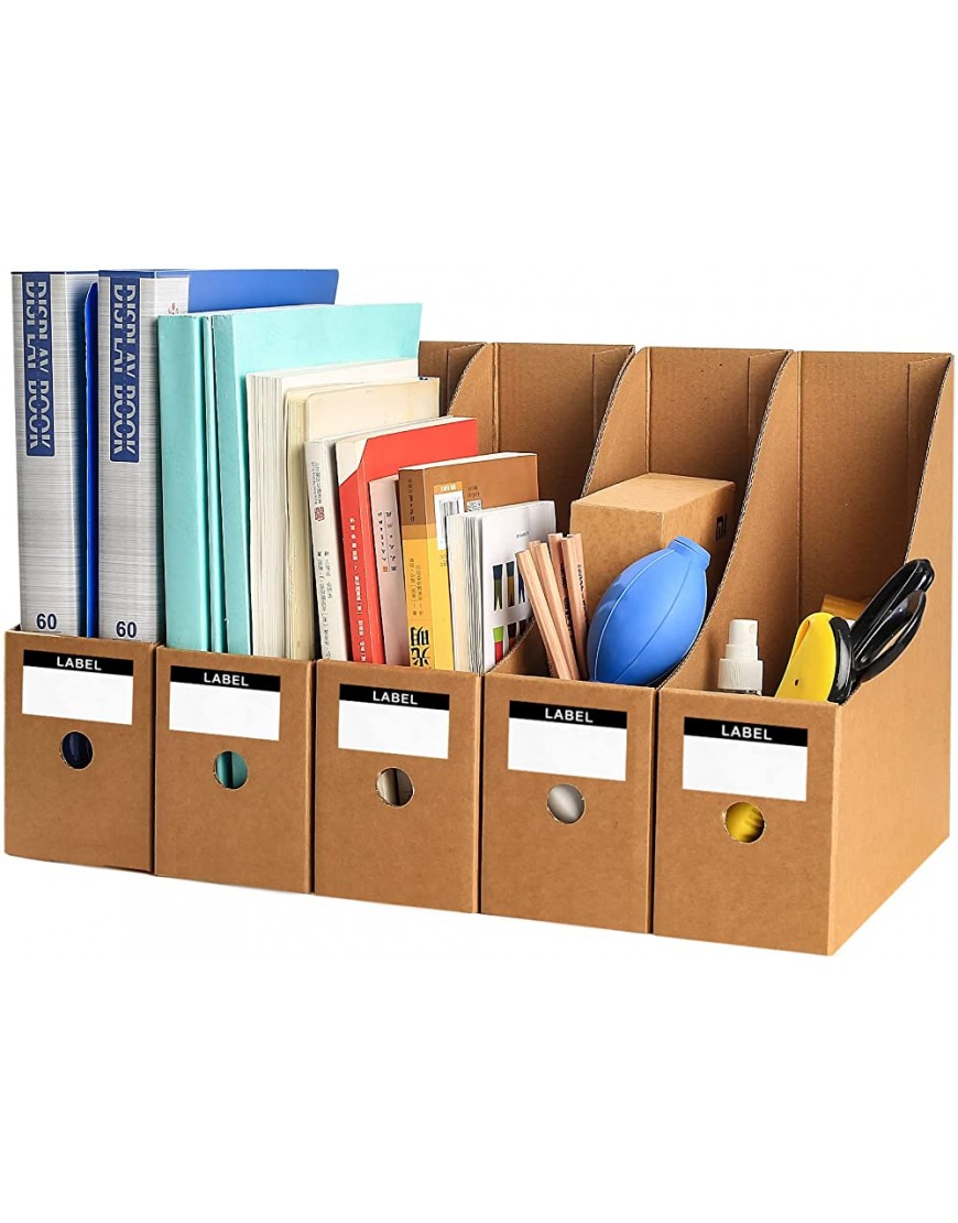 5 Stück Zeitschriftensammler Ordner Aufbewahrungsbox Kartonständer Stehsammler Buchhalter Organizer Schreibwaren Bürobedarf Aufbewahrungs Organizer Box - BXLTGB36