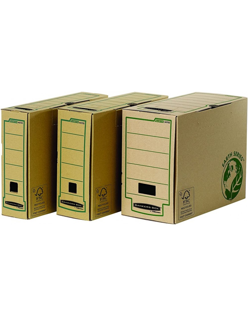 Bankers Box Earth Series Archivschachtel A4 150mm 100% recycled 20 Stück braun - BYPSQNAB