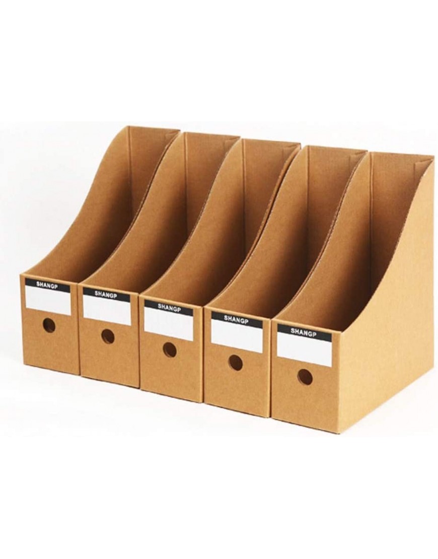 DEDC 5 Stück Stehsammler Recyceltem Karton Zeitschriftenbox Datei Organizer Kraftpapier Aktenhalter Zeitschriftenhalter Schreibtisch Speicherorganisator für Büro Arbeitszimmer Schule - BPUUV41H