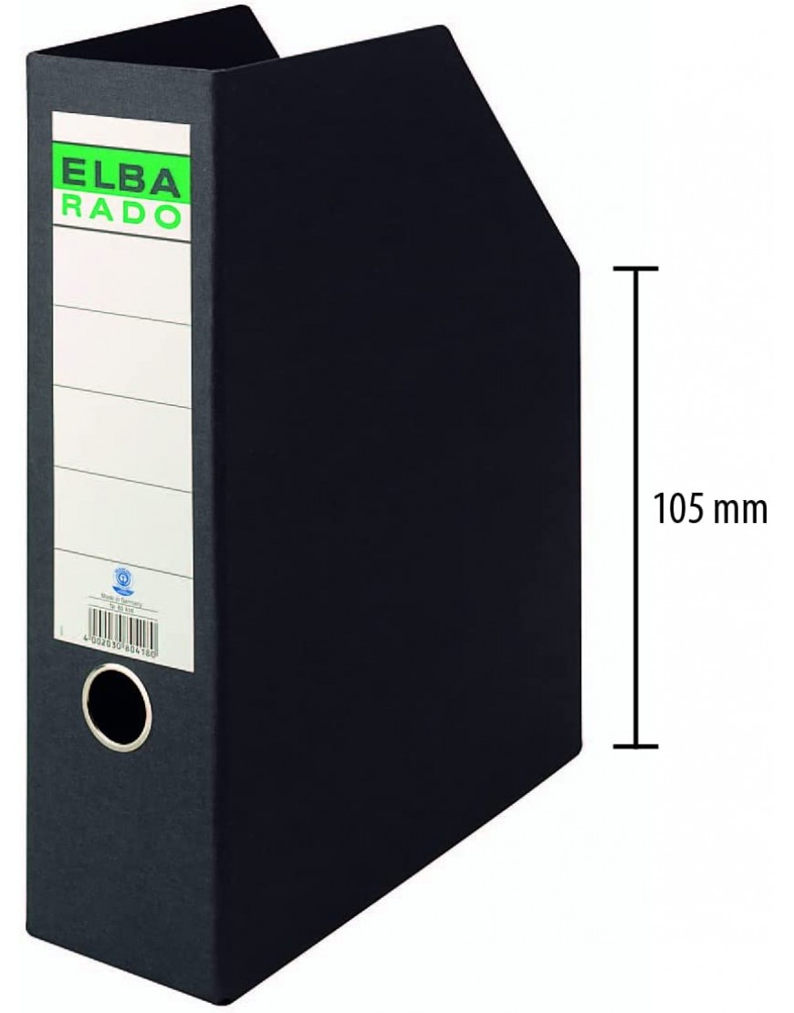 ELBA Stehsammler Rado DIN A4 8,5 cm breit Hartpappe schwarz - BRCMOAH5