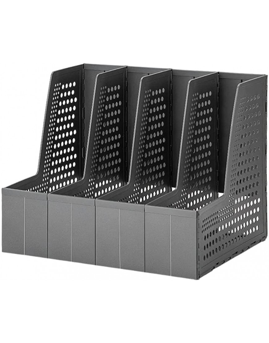 YIXIN2013SHOP Stehsammler Faltbare Datei Rack Großraum Aufbewahrungsbox Bürobedarf Organizer 4 Grid File Book Magazine Lagerung Zeitschriftenständer - BURFD2BN