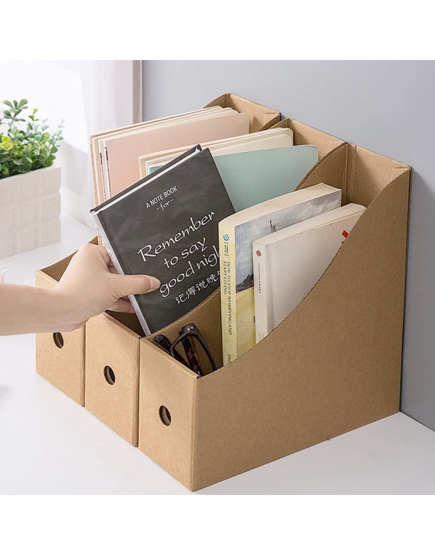 YOTINO 5 Stück Stehsammler Pappe Zeitschriftenbox aus Karton Archiv-Stehsammler Faltbare Organizer für Dokumente Desktop-Speicher in Office Home - BHKIKNK7