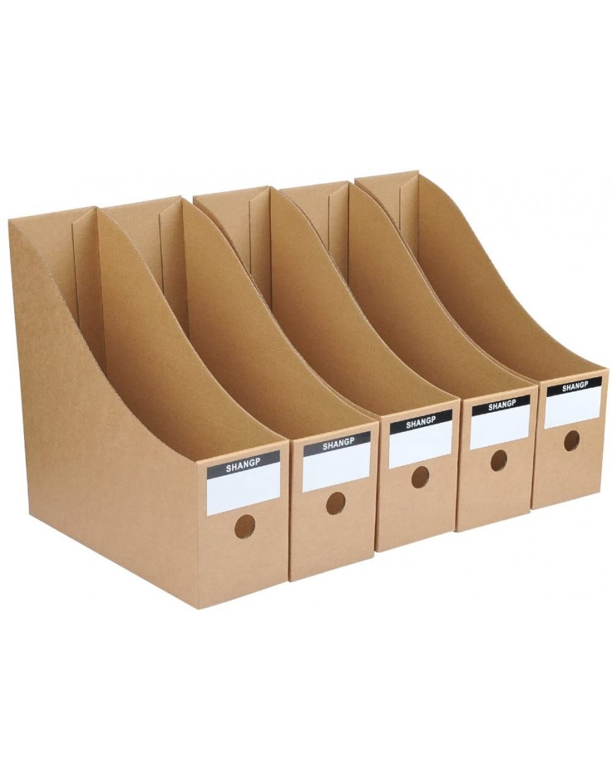 YOTINO 5 Stück Stehsammler Pappe Zeitschriftenbox aus Karton Archiv-Stehsammler Faltbare Organizer für Dokumente Desktop-Speicher in Office Home - BHKIKNK7