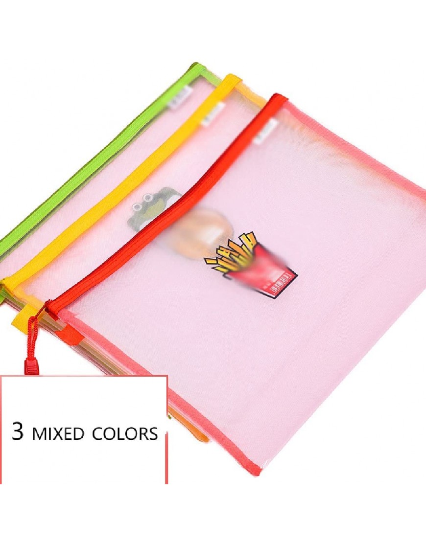 DLMMII Erweitern von Dateiordnern Mehrzweck-Reißverschluss-Mesh-Dokumentenbeutel Reisetaschen for Bürobedarf Kosmetik Reisezubehör Bleistift Lagerung for Kinder Datei-Organizer Color : A - BIWBU7AD
