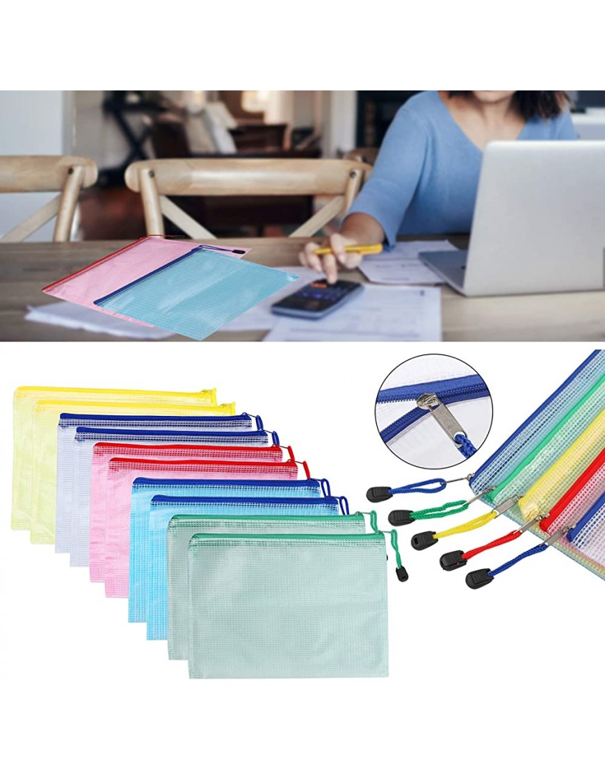 Mesh Zipper File Bag Glossy Zip File Pocket langlebig Praktisch spart Aufwand für Bürobedarf Büro - BOYAUKAK