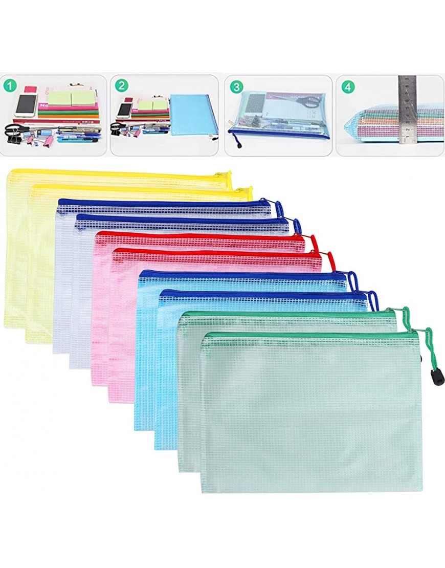 Mesh Zipper File Bag strapazierfähige glänzende Reißverschlusstasche Home Allzweck für Bürobedarf - BAPTAME2