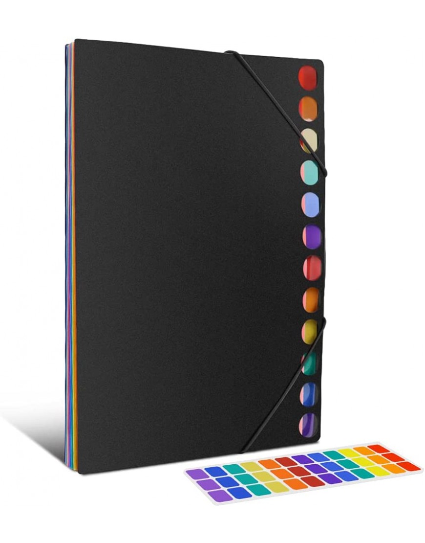 Ordner mit 24 Fächern Organizer Notizbuch erweiterbare Dateiordner A4 Briefgröße Kunststoff Papier-Organizer 1 Stück - BPSDTED3