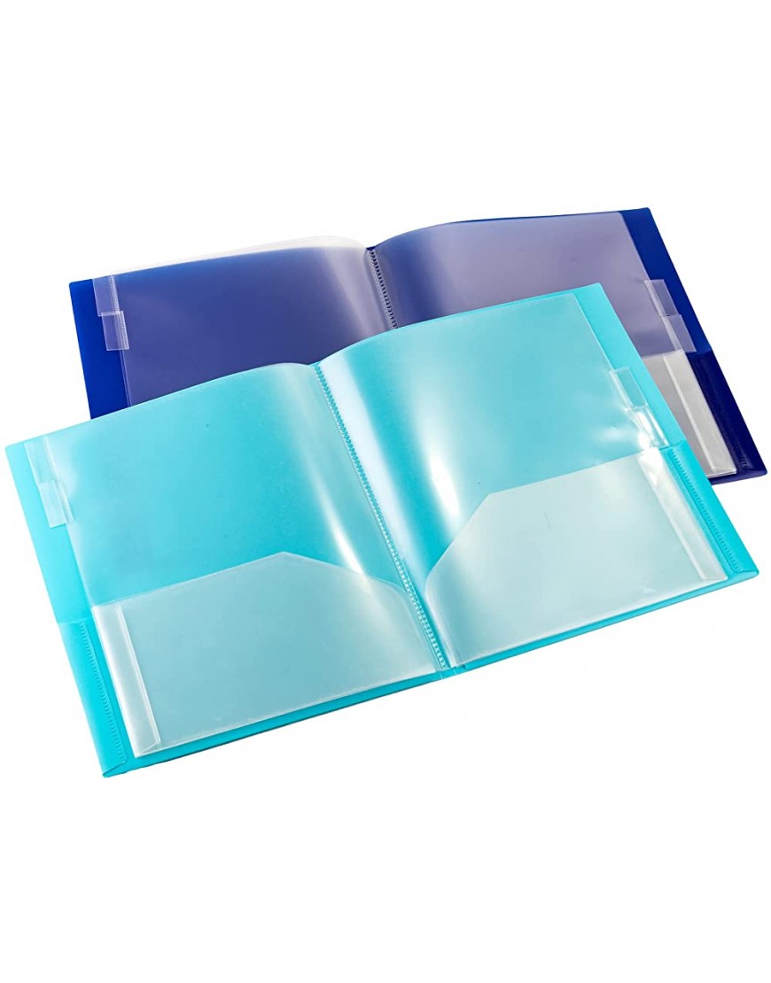 Smead Poly-Ordner mit 10 Taschen Briefgröße Farben sortiert Farben variieren 2-Pack blau - BJOBE2QK