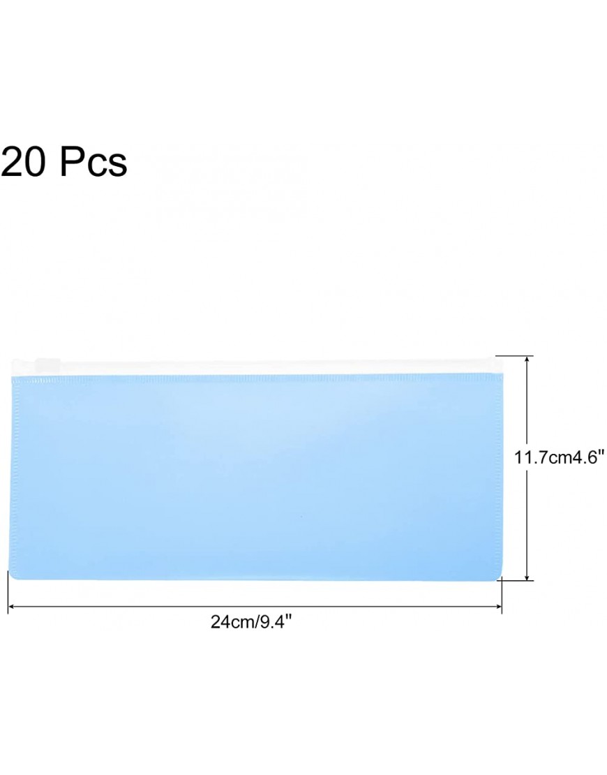 sourcing map Reißverschluss-Aktentaschen transparenter Nebel A6-Größe Papier Dokumentenscheine Bleistift-Halter für Bürobedarf Heimzubehör Blau 20 Stück - BOTTC3V7
