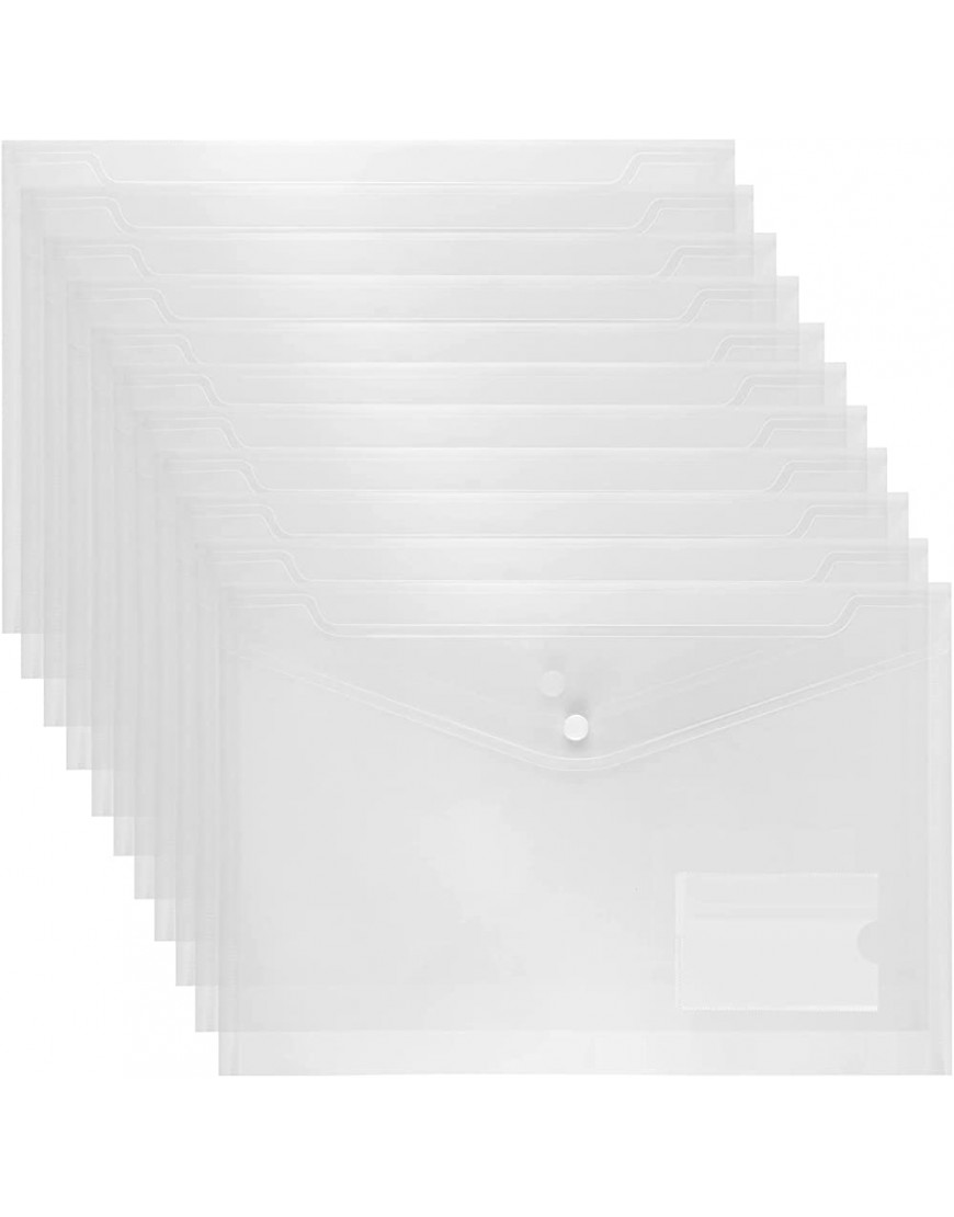 Dokumententasche Dokumentenmappe 24 Stück Kunststoff Transparent Sammelmappe din A4 Postmappe mit Druckknopf - BAIPO57J