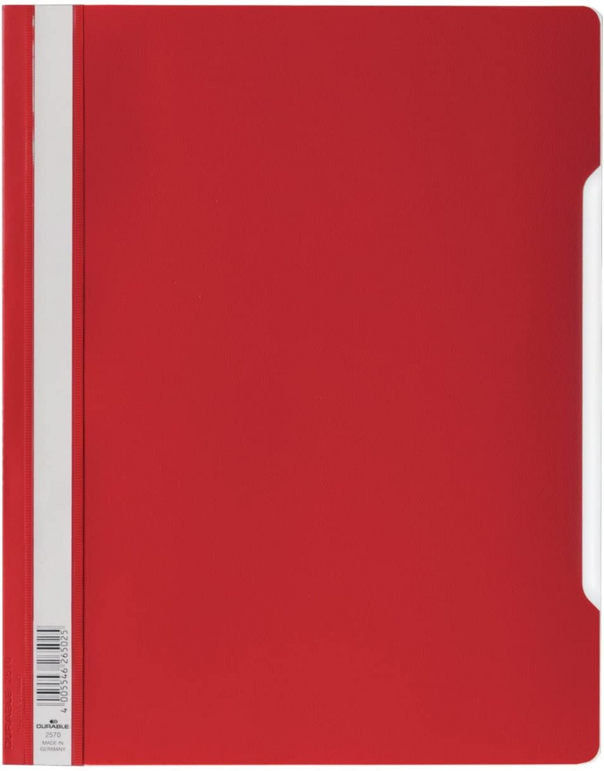 Durable Schnellhefter mit transparentem Deckel überbreit 50 Stück rot 257003 - BYDEA2A2