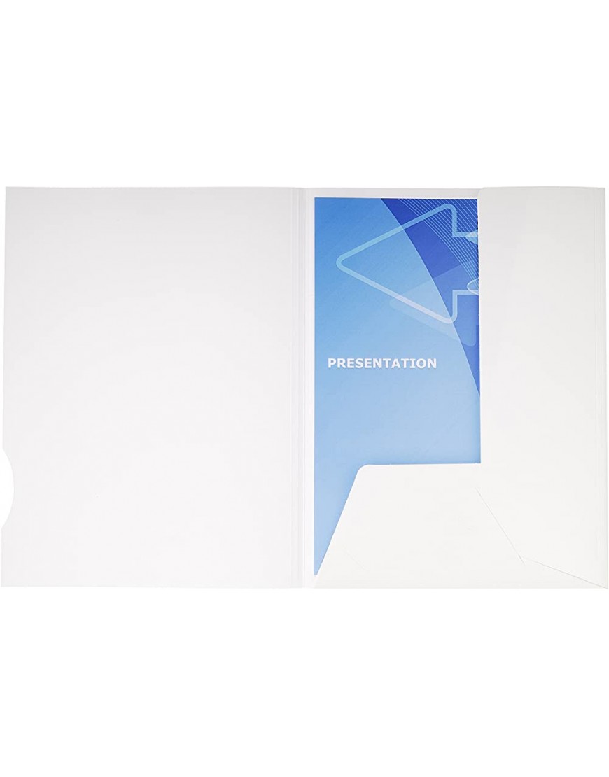 Exacompta 635017E Präsentationsmappe aus festem Karton 250g 2 Klappe Einkerbung für Visitenkarte 20 Stück weiß - BXOWHAK1