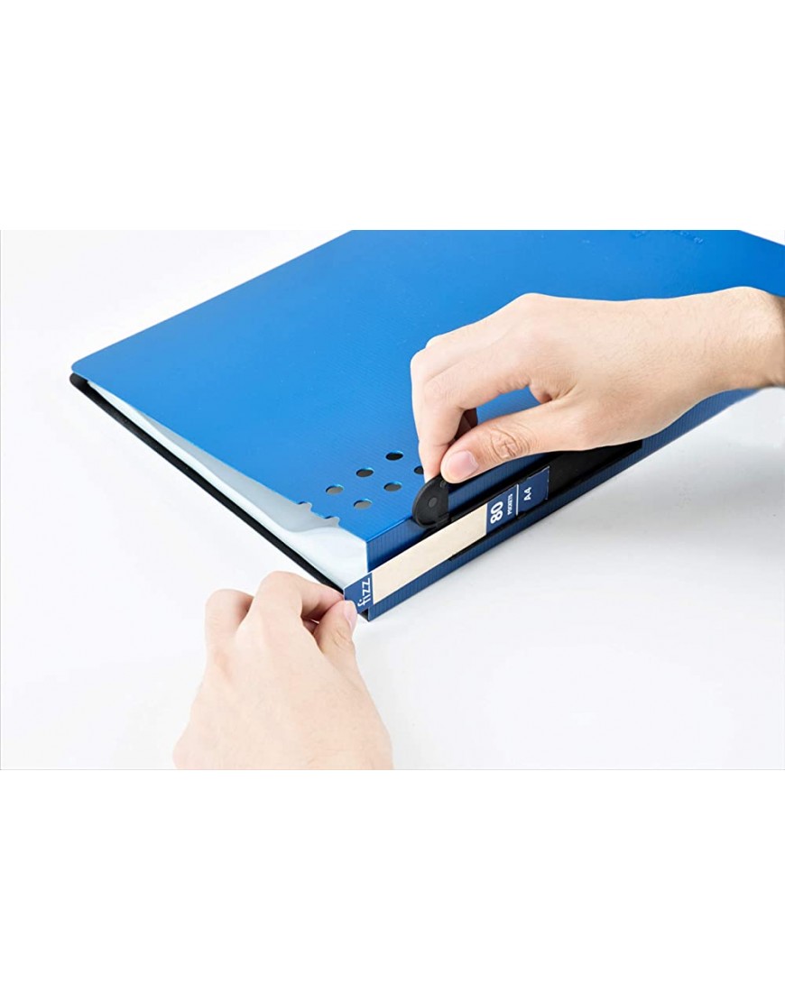 Fizz A4 Sichtbuch 80 Klarsichthüllen mit Stifthalter und Zettelblock ideal als Zeugnismappe Präsentationsmappe Dunkelblau 80 Hüllen - BXFYCKN2