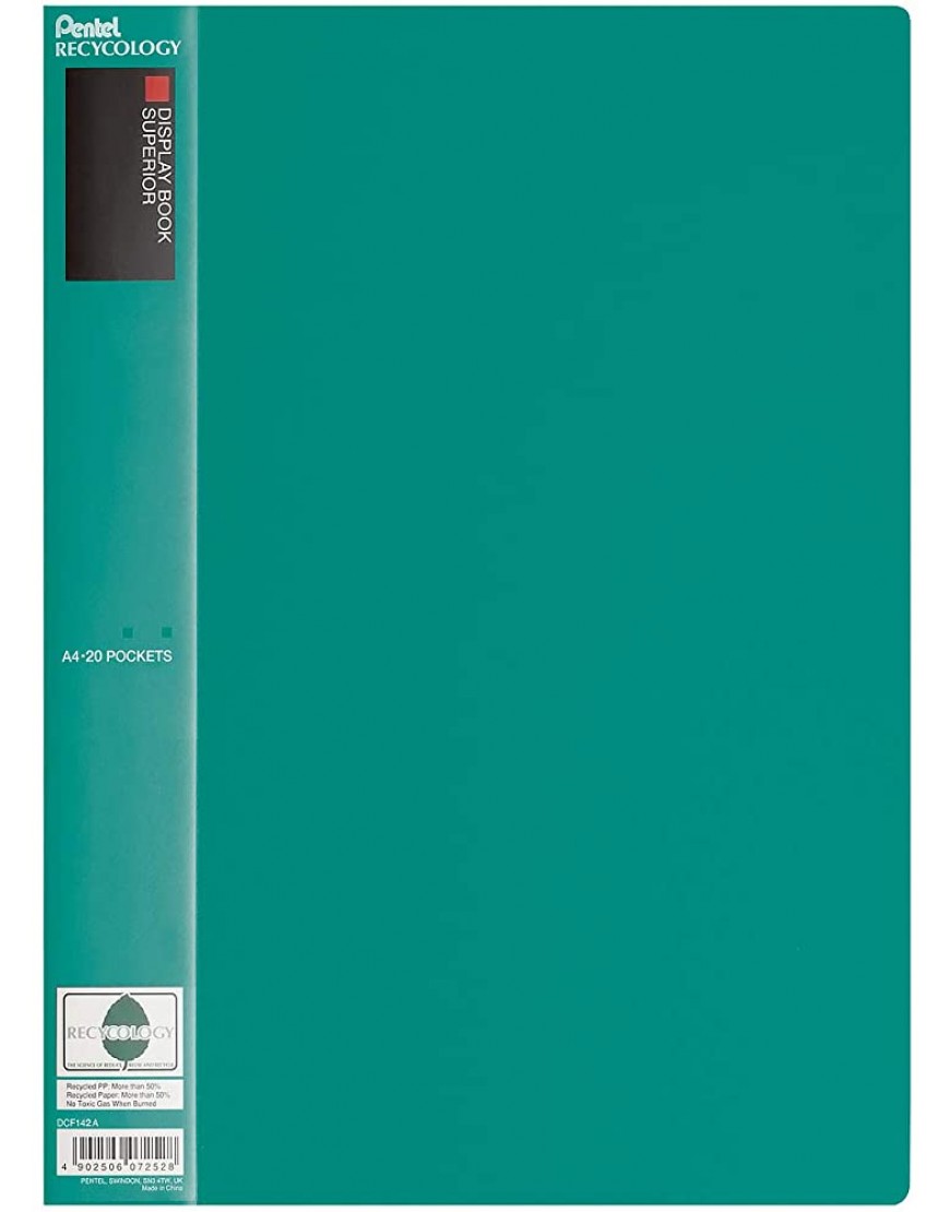 Pentel DCF142D Recycology Präsentationsmappe Superior aus 50% recyceltem PP A4 20 Taschen grün - BXHRTHEK