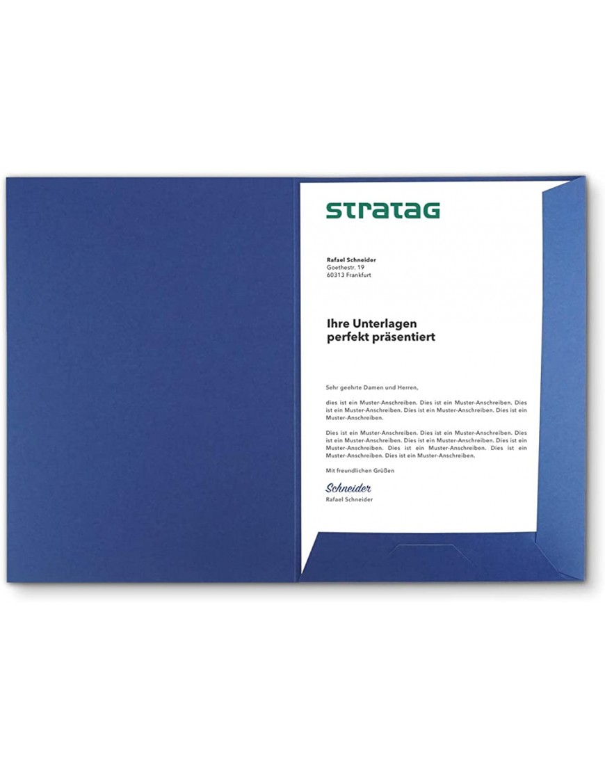 Präsentationsmappe A4 in Königsblau 60 Stück wählbar erhältlich in 7 Farben direkt vom Hersteller STRATAG vielseitig einsetzbar für Ihre Angebote Exposés Projekte oder Geschäftsberichte - BTSKTWE7
