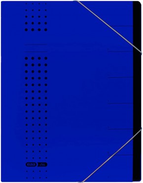 ELBA Ordnungsmappe chic für A4 aus Karton 7 Fächer dunkelblau - BIPTMK8B