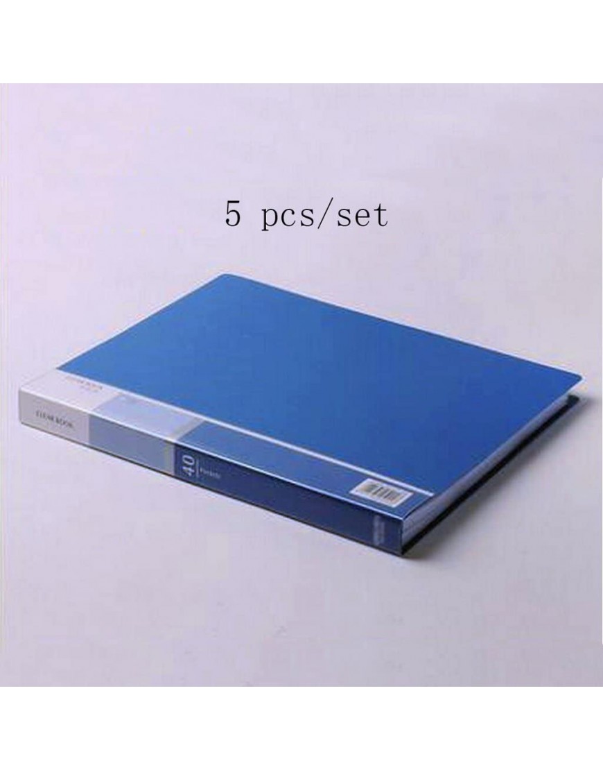 Liu Yu·Bürofläche Bürobedarf blau Kunststoff 40 Seiten Broschüre A4 Datei Buch Ordner 5 Stück Set - BYQIE5BQ