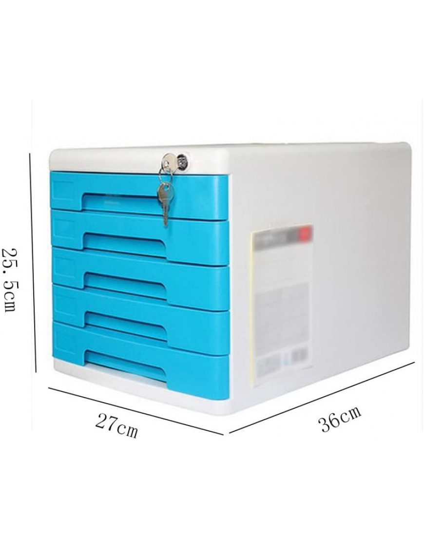 Liu Yu·Büroflächen Bürobedarf 270 * 360 * 255mm blauen Metall fünf Desktop-Schublade Schrank mit Schloss Aktenschrank - BHMMI59J