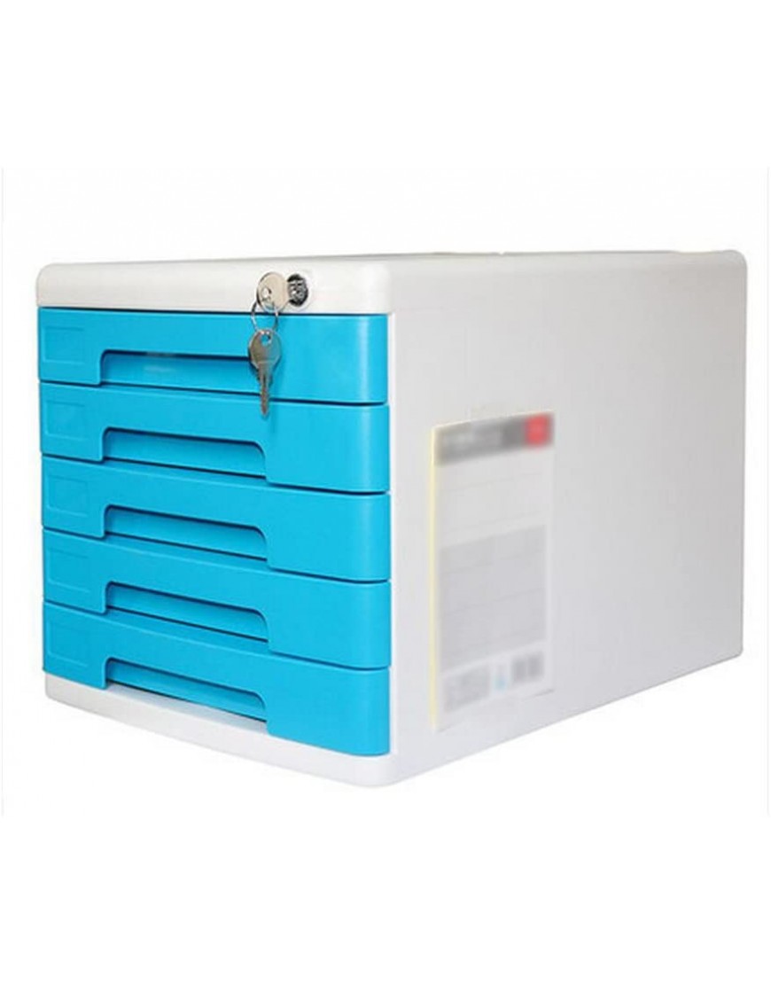 Liu Yu·Büroflächen Bürobedarf 270 * 360 * 255mm blauen Metall fünf Desktop-Schublade Schrank mit Schloss Aktenschrank - BHMMI59J