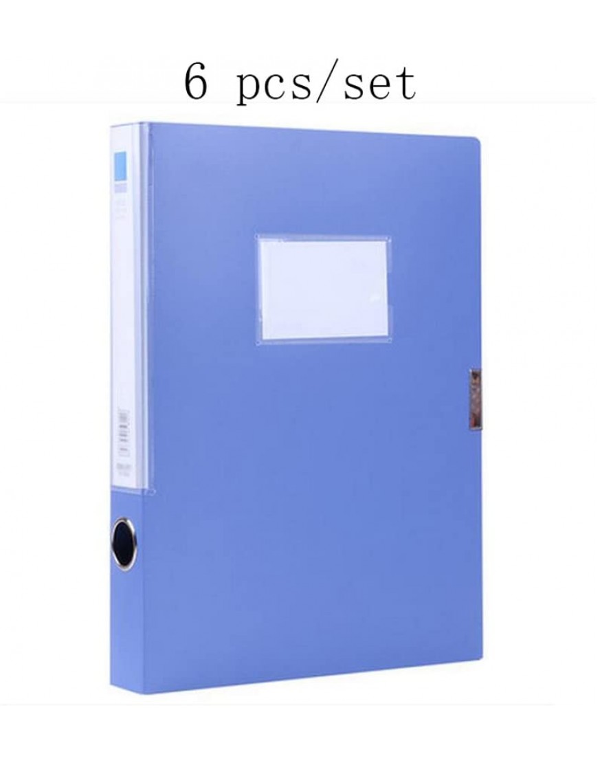 Liu Yu·Büroflächen Bürobedarf A4 blauen Kunststoff-Aktenkasten 35MM Stärke der Aktenaufbewahrungsbox 6 PC Satz - BTOBUD5Q