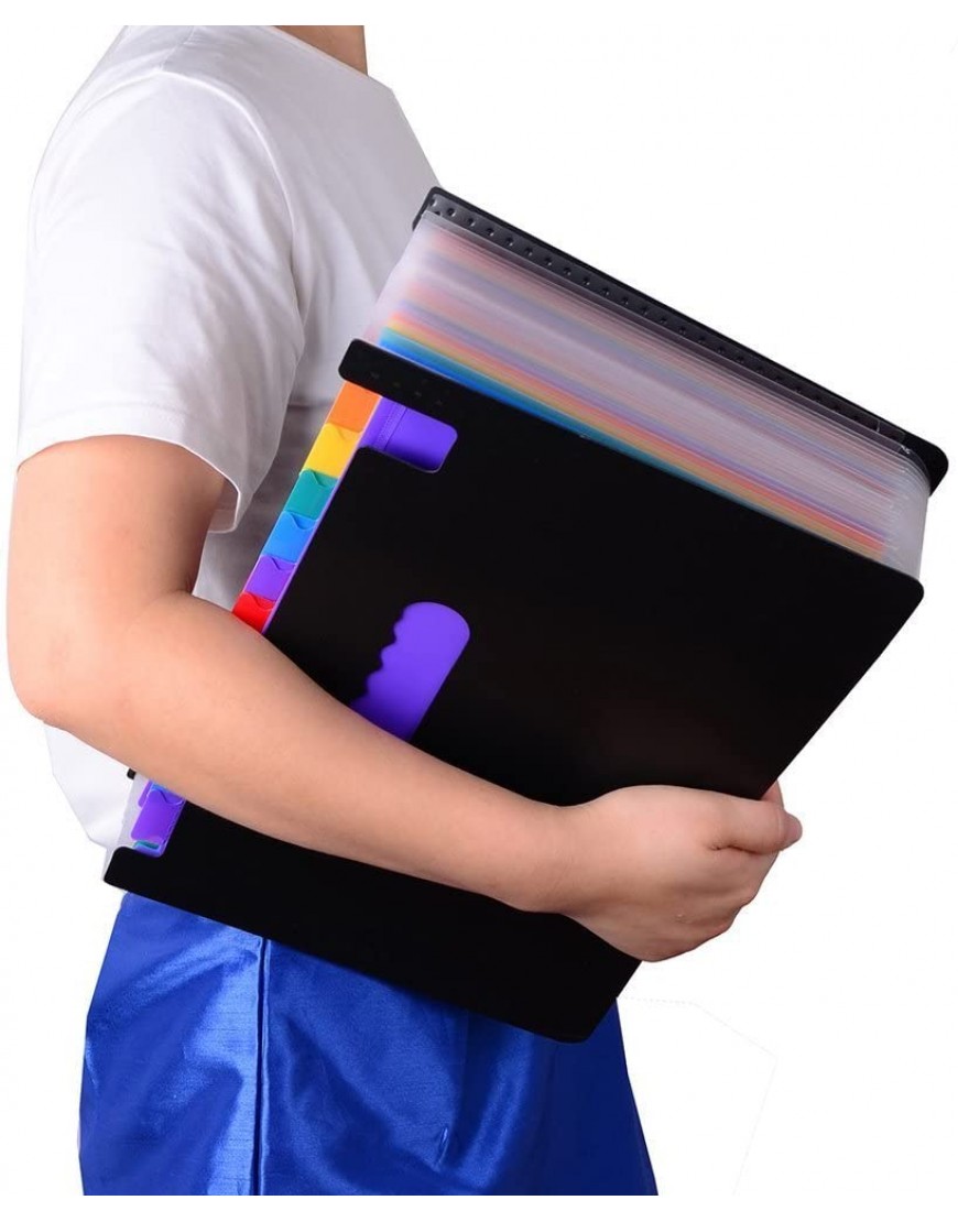 Qutaway Expanding File Folder Portable A4 Dokumente Aufbewahrungsbeutel Plastik Business Paperwork File Organizer Rainbow Self Stand Large Capacity 24 Taschen - BXUZY296