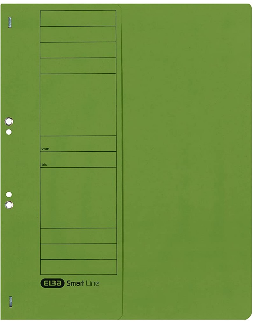 Elba Ösenhefter A4 1 2 Vorderdeckel Karton kfm. Heftung grün 50 Stück - BLQPME3A